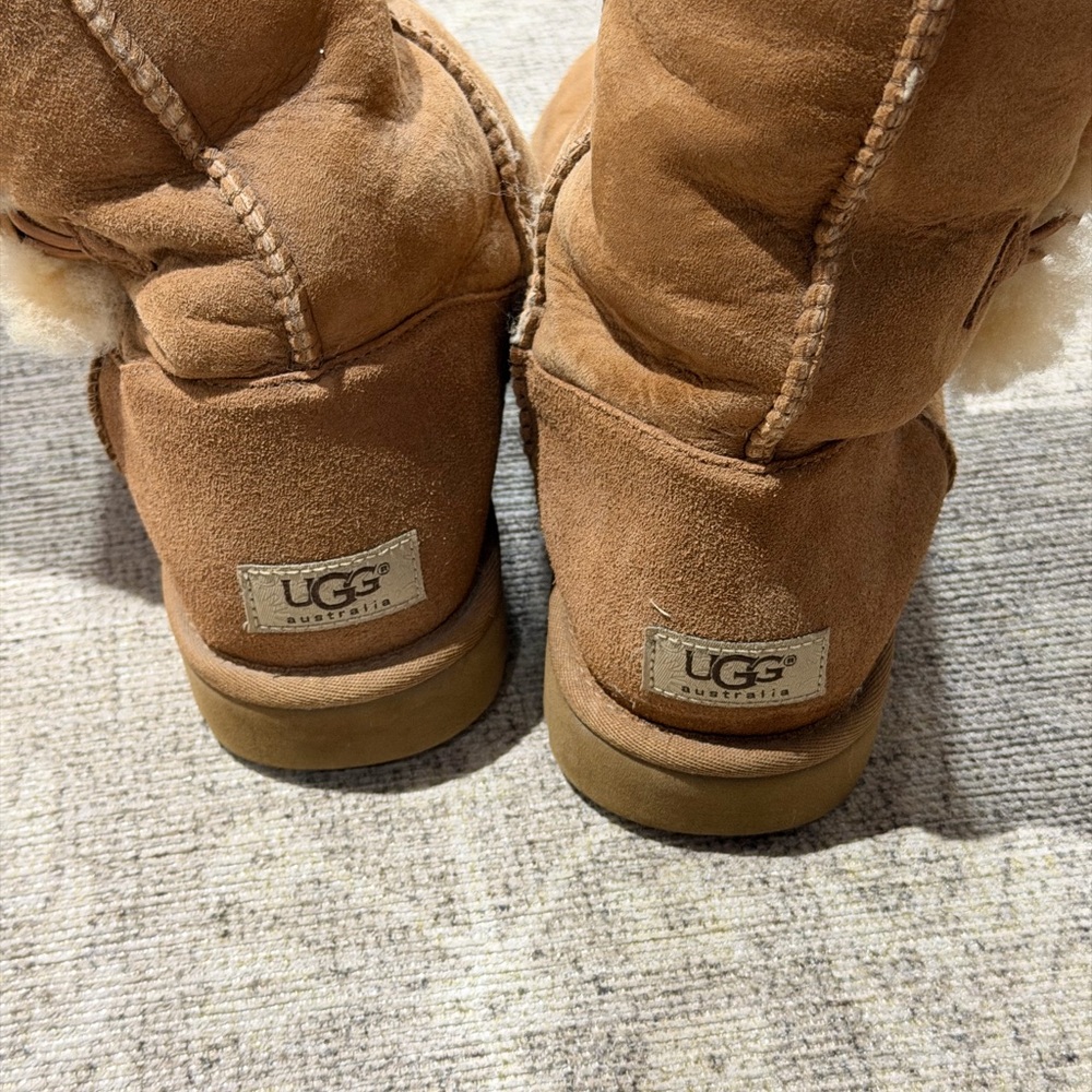 UGG Bailey Button Tan Shearling Button Boots Tall… - image 3